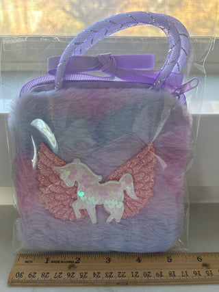 Kids Cute Sequins Unicorn Purple Handbag