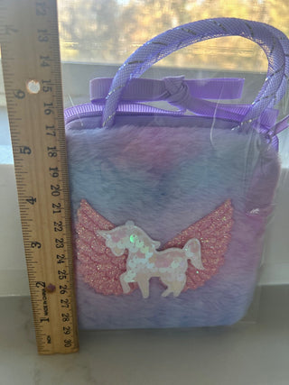 Kids Cute Sequins Unicorn Purple Handbag