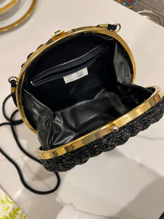 Black wicker Magid Purse 80s MTS