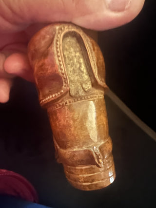 Antique Hand Carved Wooden boot match holder #47 VV MTS|127832
