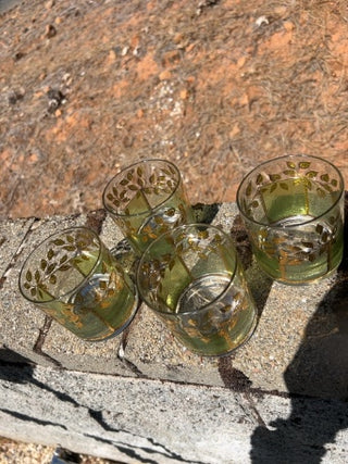 SET OF 6 vintage Culver Starlyte mid-century lowball glasses