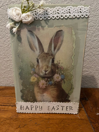 Happy Easter Decoupage Rabbit RCD