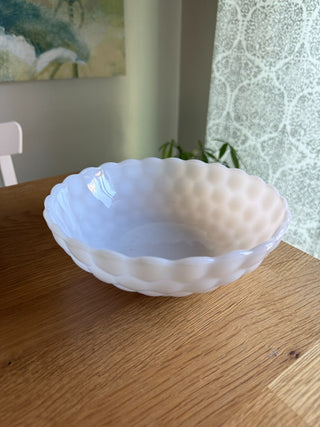 Milk Glass Bubble Bowl|100691