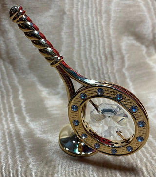 Mascot 14k Gold Plated Tennis Racket on Stand|51530