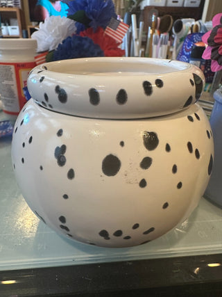 Ceramic Black Speckled two-piece vase - 4" RCD