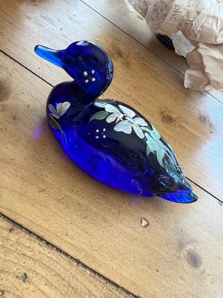 Fenton Handpainted Duck Blue|52718