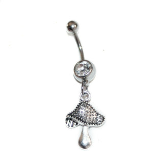 Sm silver mushroom Belly Ring|53735