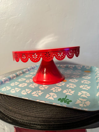 Cake Stand Metal Red MTS|115209