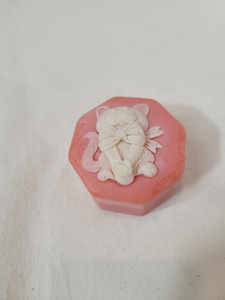 Hand Carved Soapstone Trinket Box Pink RCD
