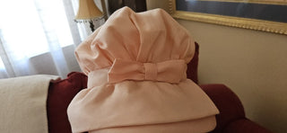 Joseph Magnin vintage pink silk hat sz 22 RSV