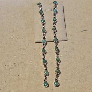 .925 kingman turquoise 18 stone dangle earrings|89651