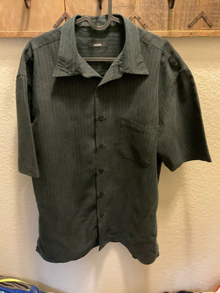 Alfani Black Short Sleeved Dress Shirt Men's  L|63395