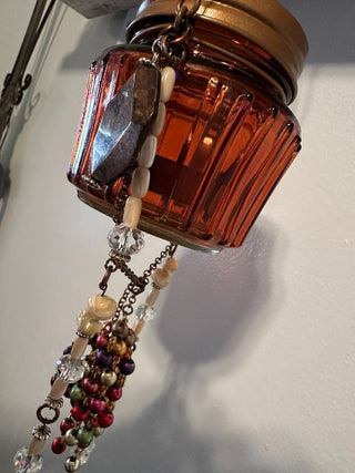 Suncatcher Lantern Amber Jar Tassel B  MTS