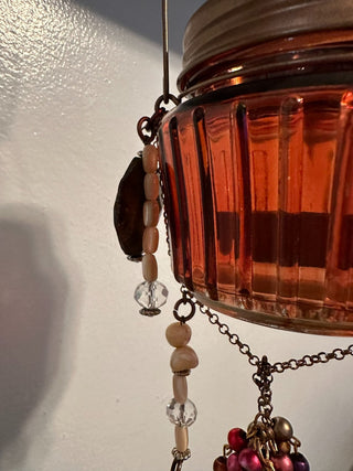 Suncatcher Lantern Amber Jar Tassel B  MTS