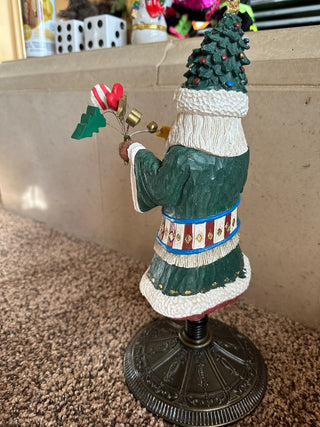 Hand-painted Santa on spring & metal base 12" RCD|95929