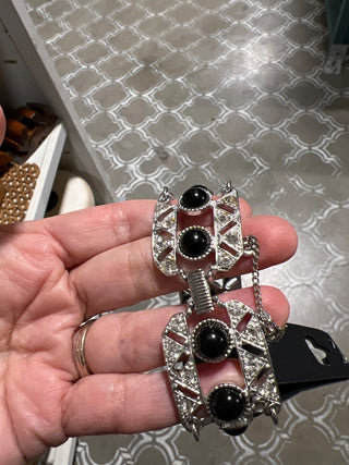 Sarah Coventry Black Silver Bracelet