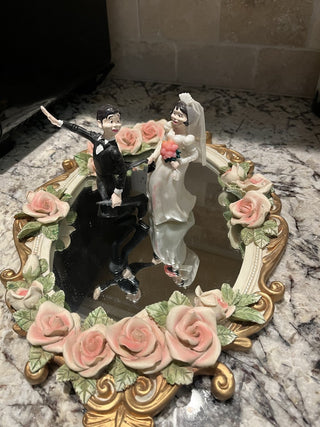 Vintage Funny Wedding Cake Topper "Reluctant Groom"  RCD