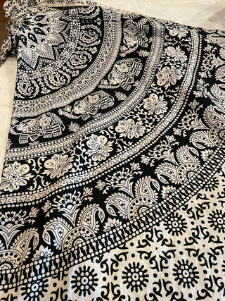 Black & White Boho Cotton Table Cloth ~MTS|66123