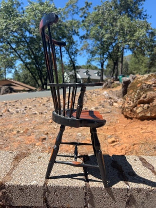 Vintage Wood Spindle Back Windsor Doll Chair Fits American Girl 15” Tall