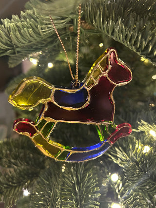 Stained Glass Rocking Horse Ornament   MTS|131884