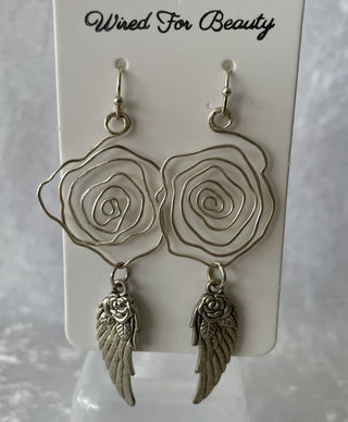 spiral earrings w/ angel wings RSV
