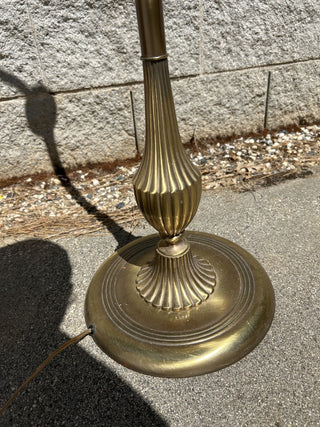 12F VTG Brass Torchiere Swing/Swivel Arm Decorated Base Floor Lamp MTS|80404