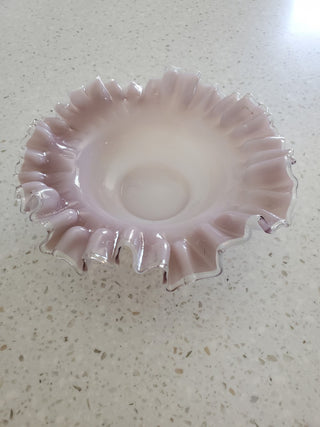 Fenton pink glass dish-RSV|76503