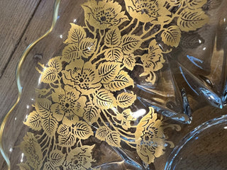 Cambridge Glass Plate w/gold 60s MTS