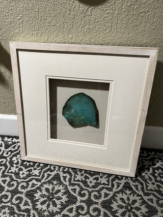HUGI Teal Agate Slice Shadow Box Hanging Wall Art RCD|139418