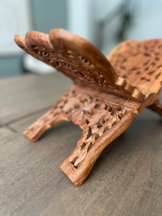 Carved wooden book stand|55498