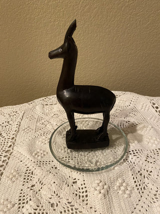 Hand carved VTG African wooden gazelle|78991