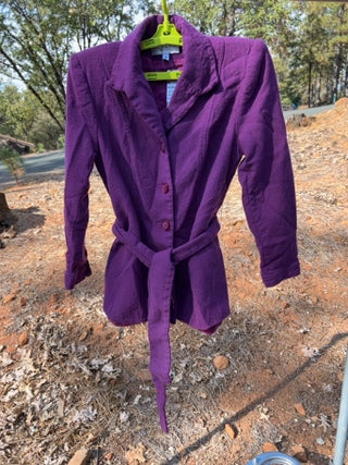 Vintage Renlyn New York Purple Belted Blazer Size 6