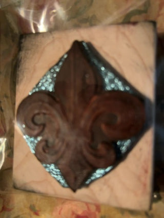 Fleur de Lis Rubber stamped, loved & used RCD