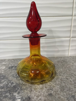 Stunning MCM Amberina Handblown Decanter RSV|66496