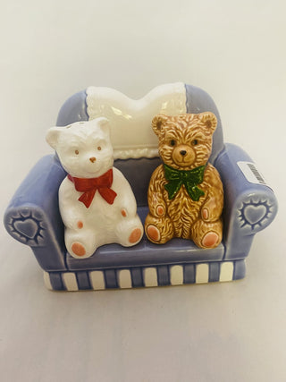 Teddy bears on a couch salt & pepper shakers RCD|49566