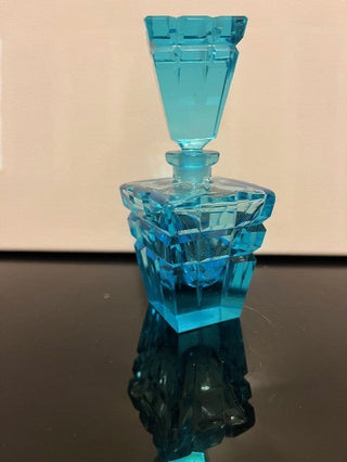 #1336 Turquoise Glass Perfume Bottle RSV