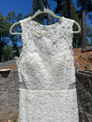 NWT XSCAPE David's Bridal Lace Trumpet Wedding Dress with Illusion