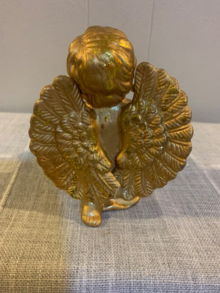 5" gold cherub candleholder|127000