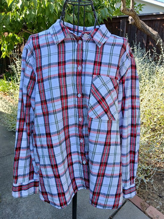 Flannel Shirt, Red & White colors|108436