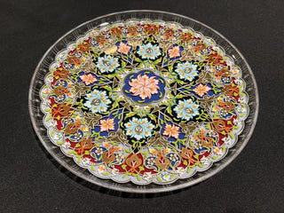 8.5" Turkish Pasabahce Hand Painted Glass Plate--SP MTS