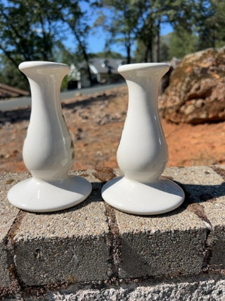 Set of 2 Vintage Ceramic Yellow Flower Candle Holders