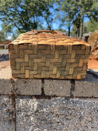 handcrafted basket wooden swinging handles