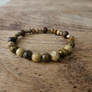 bri.craftique - Tiger Eye & Jasper Stone Beaded Bracelet (BRI) - MTS|133021