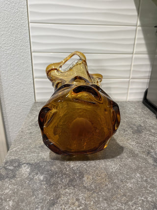 Hand Blown Italian Vase in Amber RSV|66472