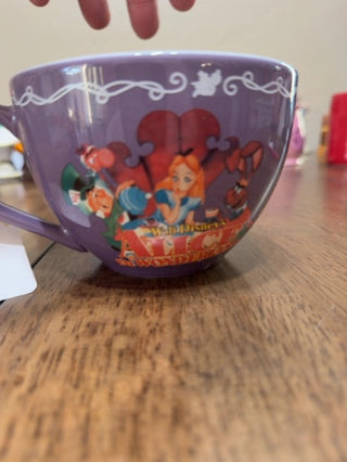Disney Store LARGE purple Alice in Wonderland Tea Party Mug