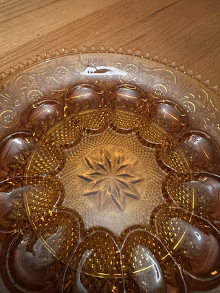 Vtg Amber Indiana Glass  Hobnail Egg Plate|58059