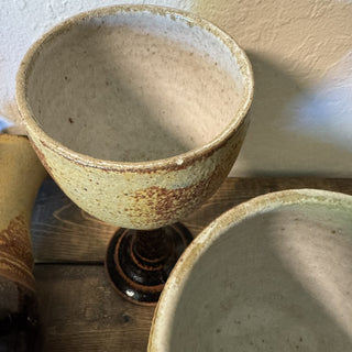 Studio Art Pottery Pitcher with Six Goblets RCD|120133