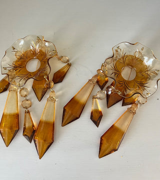 Amber plastic candle crystals RSV|108660