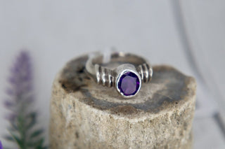 925 Vntg Deep Amethyst Ring - 7 MTS