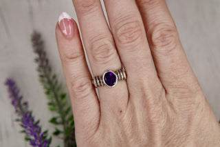 925 Vntg Deep Amethyst Ring - 7 MTS